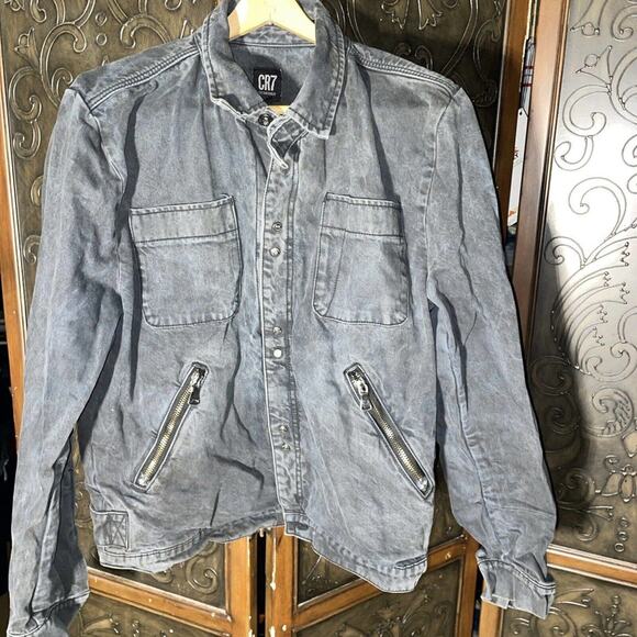 CR7 Cristiano Ronaldo Black Denim‎ Jacket Men's Size XL